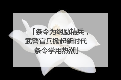 条令为纲励精兵，武警官兵掀起新时代条令学用热潮