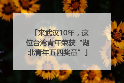 来武汉10年，这位台湾青年荣获“湖北青年五四奖章”