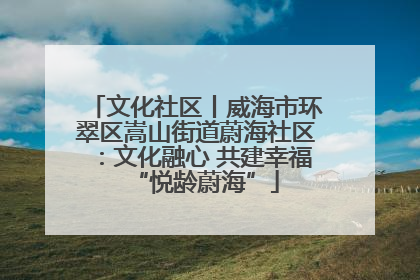 文化社区丨威海市环翠区嵩山街道蔚海社区：文化融心 共建幸福“悦龄蔚海”