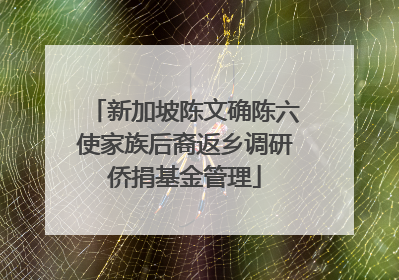 新加坡陈文确陈六使家族后裔返乡调研侨捐基金管理