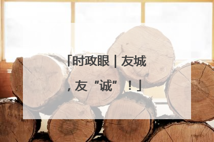 时政眼｜友城，友“诚”！