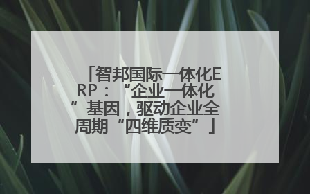 智邦国际一体化ERP：“企业一体化”基因，驱动企业全周期“四维质变”