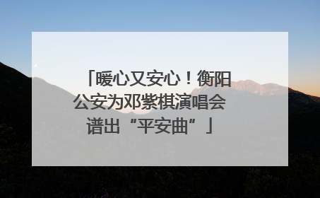 暖心又安心！衡阳公安为邓紫棋演唱会谱出“平安曲”