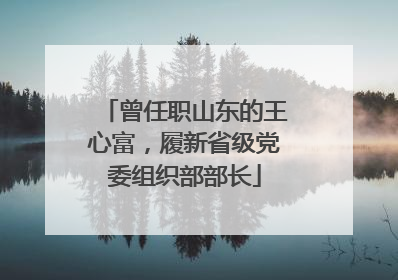 曾任职山东的王心富，履新省级党委组织部部长