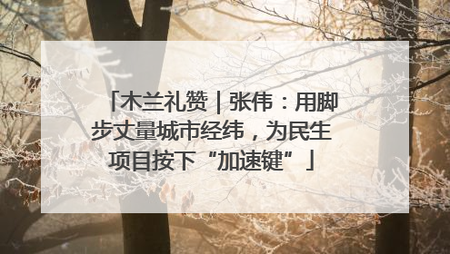 木兰礼赞｜张伟：用脚步丈量城市经纬，为民生项目按下“加速键”