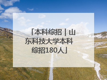 本科综招｜山东科技大学本科综招180人