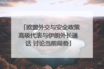欧盟外交与安全政策高级代表与伊朗外长通话 讨论当前局势