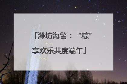 潍坊海警：“粽”享欢乐共度端午