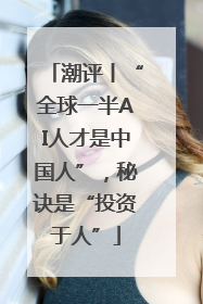 潮评丨“全球一半AI人才是中国人”，秘诀是“投资于人”