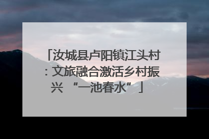 汝城县卢阳镇江头村：文旅融合激活乡村振兴 “一池春水”