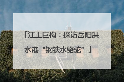 江上巨构：探访岳阳洪水港“钢铁水骆驼”