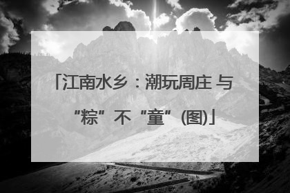 江南水乡：潮玩周庄 与“粽”不“童”(图)