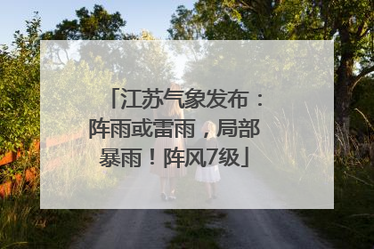 江苏气象发布：阵雨或雷雨，局部暴雨！阵风7级