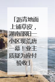 沥青地面上铺草皮，湖南邵阳一小区现荒唐一幕！业主质疑为应付验收