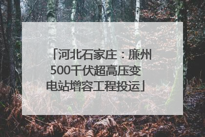 河北石家庄：廉州500千伏超高压变电站增容工程投运