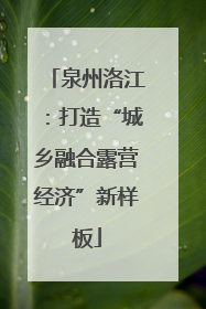 泉州洛江：打造“城乡融合露营经济”新样板