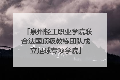 泉州轻工职业学院联合法国顶级教练团队成立足球专项学院