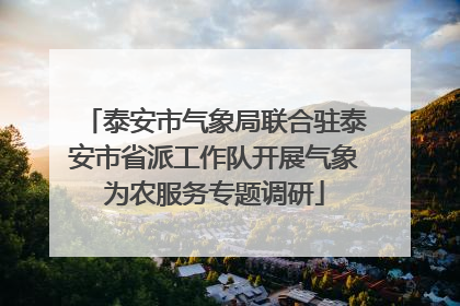 泰安市气象局联合驻泰安市省派工作队开展气象为农服务专题调研