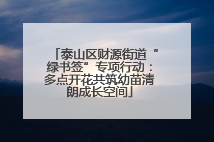 泰山区财源街道“绿书签”专项行动：多点开花共筑幼苗清朗成长空间