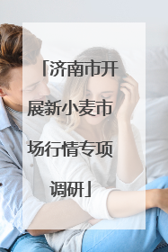 济南市开展新小麦市场行情专项调研