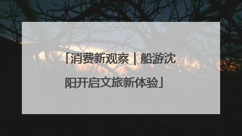 消费新观察｜船游沈阳开启文旅新体验