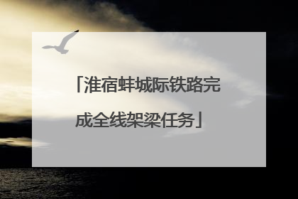 淮宿蚌城际铁路完成全线架梁任务