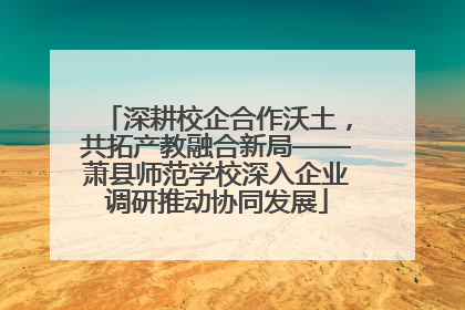 深耕校企合作沃土，共拓产教融合新局——萧县师范学校深入企业调研推动协同发展