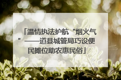 温情执法护航“烟火气”——道县城管局巧设便民摊位助农惠民俗