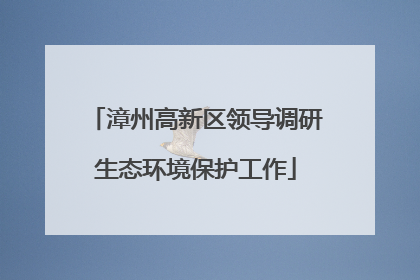 漳州高新区领导调研生态环境保护工作