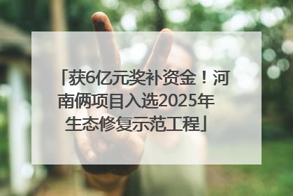 获6亿元奖补资金！河南俩项目入选2025年生态修复示范工程
