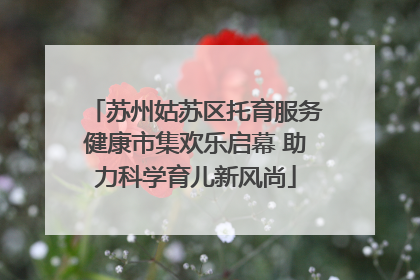 苏州姑苏区托育服务健康市集欢乐启幕 助力科学育儿新风尚