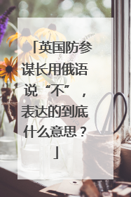 英国防参谋长用俄语说“不”，表达的到底什么意思？