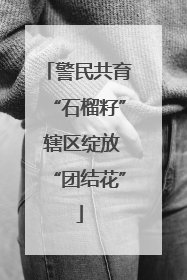警民共育“石榴籽” 辖区绽放“团结花”