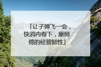 让子弹飞一会，快消内卷下，康师傅的经营韧性