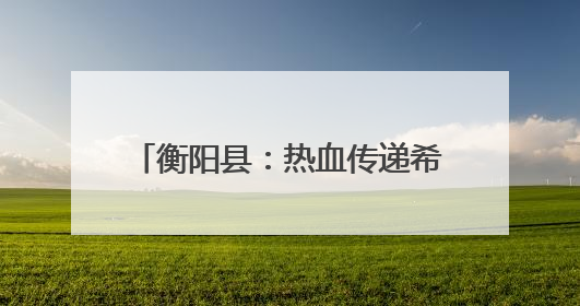 衡阳县：热血传递希望 爱心点亮生命