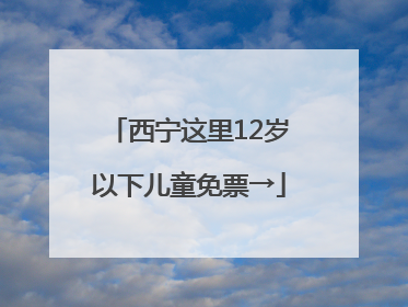 西宁这里12岁以下儿童免票→