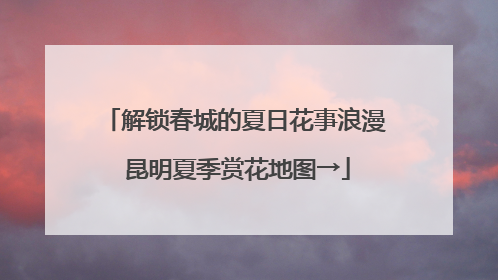 解锁春城的夏日花事浪漫 昆明夏季赏花地图→