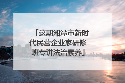 这期湘潭市新时代民营企业家研修班专讲法治素养