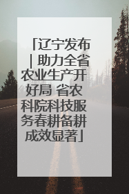 辽宁发布｜助力全省农业生产开好局 省农科院科技服务春耕备耕成效显著