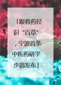 跟着药径识“百草”，宁波首条中医药研学步道发布