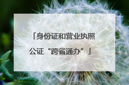 身份证和营业执照公证“跨省通办”