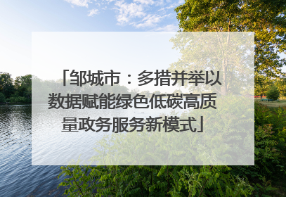 邹城市：多措并举以数据赋能绿色低碳高质量政务服务新模式