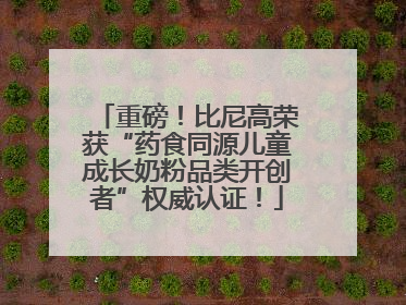重磅！比尼高荣获“药食同源儿童成长奶粉品类开创者”权威认证！