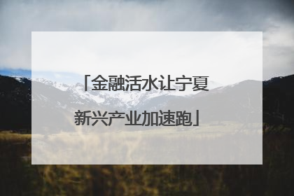 金融活水让宁夏新兴产业加速跑