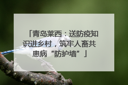 青岛莱西：送防疫知识进乡村，筑牢人畜共患病“防护墙”