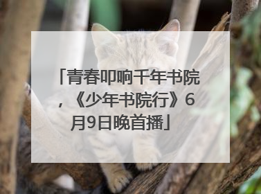 青春叩响千年书院，《少年书院行》6月9日晚首播