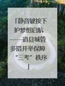 静音键按下 护梦想启航——道县城管多措并举保障“三考”秩序