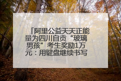 阿里公益天天正能量为四川自贡“玻璃男孩”考生奖励1万元：用键盘继续书写不设限的人生