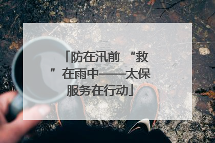防在汛前 “救”在雨中——太保服务在行动