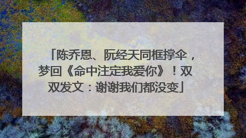 陈乔恩、阮经天同框撑伞，梦回《命中注定我爱你》！双双发文：谢谢我们都没变